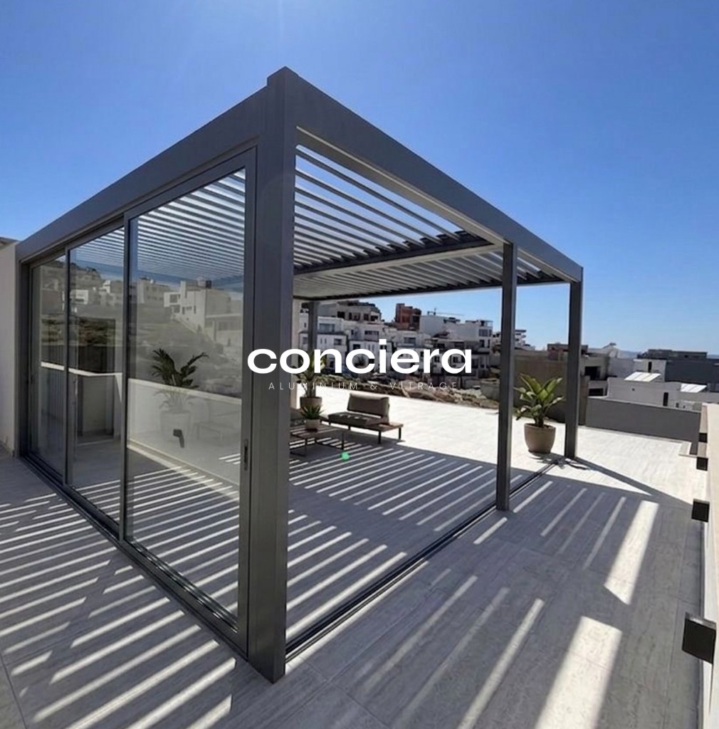 Pergola bioclimatique au Maroc